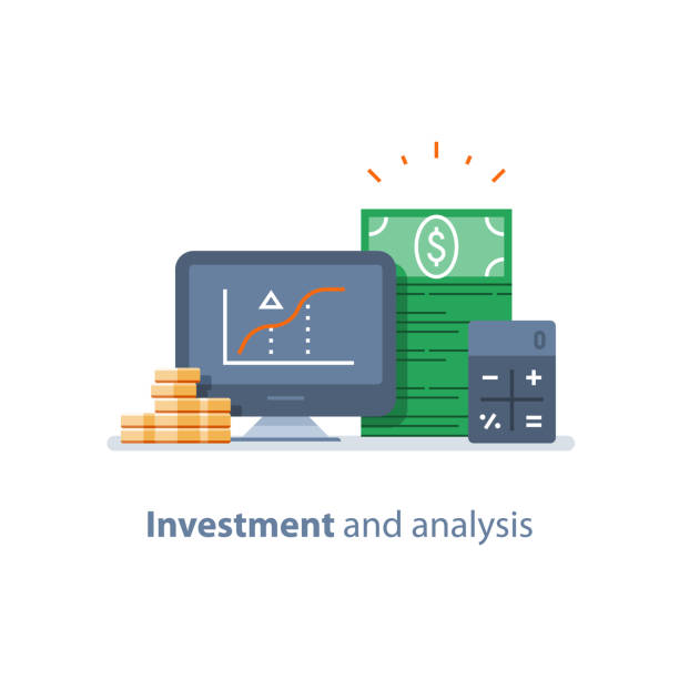 investmentfonds, treuhandverwaltung, anlagestrategie, finanzanalyse, hedge-fonds, börse und austausch - efficiency finance computer icon symbol stock-grafiken, -clipart, -cartoons und -symbole