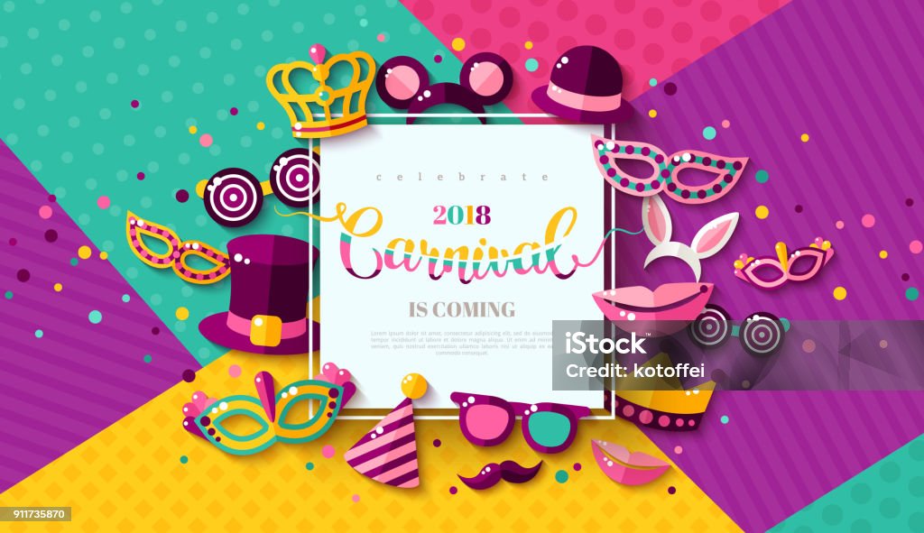 Carte de fête foraine de carnaval - clipart vectoriel de Fond libre de droits