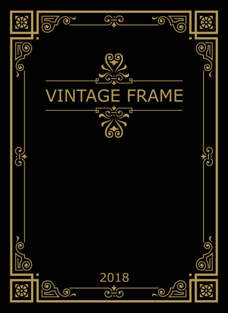 frame/frame.eps Retro vintage typographic design frame. gold metal silhouettes stock illustrations