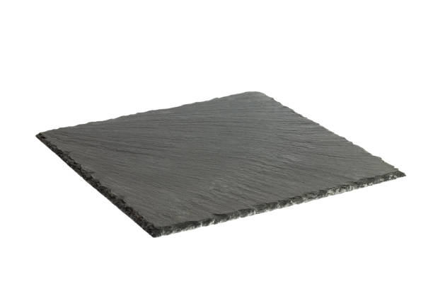istock Small slate platter on white background. slate board isolated 911743368
