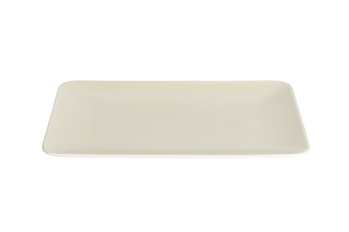 Empty Rectangular Plate Empty White Matte Rectangular Plate Isolated On White Background Stock ...