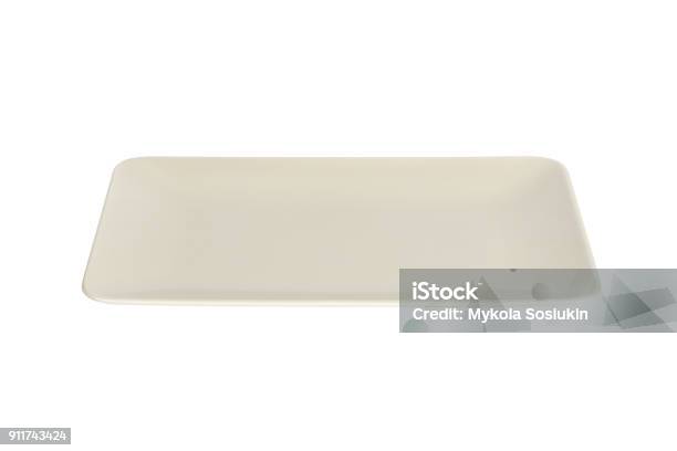 Empty Rectangular Plate Empty White Matte Rectangular Plate Isolated On White Background Stock ...
