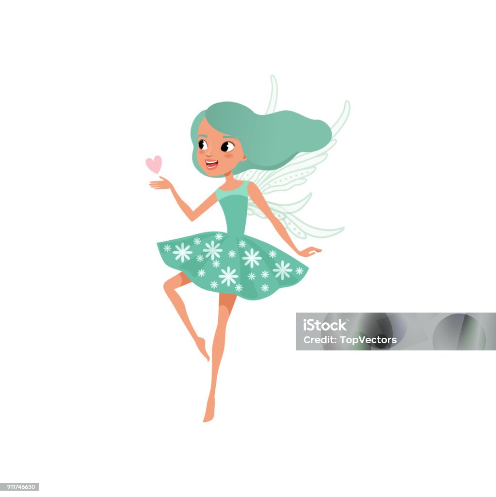 Cartoon Fairy Character Beautiful Girl With Long Turquoise Hair Wearing Cute Dress Imaginary Fairytale Creature Flat Vector For Postcard Sticker Or Children S Book Stock Illustration - Download Image Now - iStock Cartoon Fairy Character Beautiful Girl With Long Turquoise Hair Wearing Cute Dress Imaginary Fairytale Creature Flat Vector For Postcard Sticker Or Children S Book Stock Illustration - Download Image Now - iStock