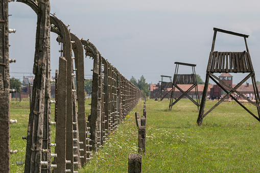 AUSCHWITZ, POLAND -  JULY 23, 2017. Nazi concentration camp Auschwitz II, Auschwitz Birkenau, Poland