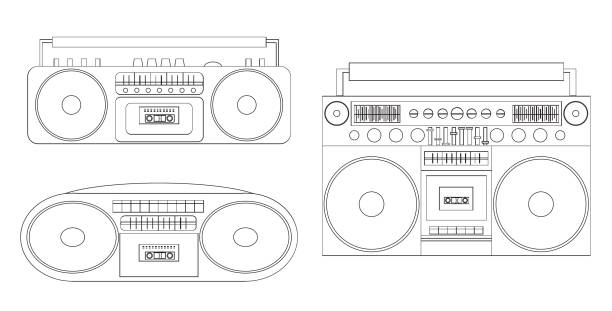 オーデ�ィオ テープ レコーダー、ラジカセの線形のイラストのセットです。 - 3445点のイラスト素材／クリップアート素材／マンガ素材／アイコン素材