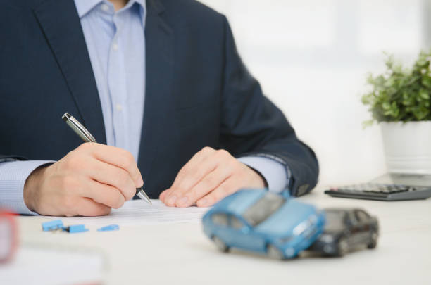 Insurance agent in office stock photo