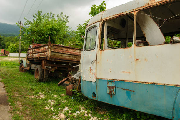istock Old rusty truck and bus 911762380