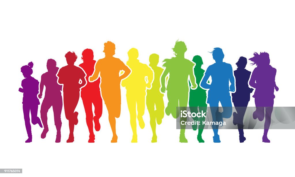Running Personen - Lizenzfrei Rennen - Körperliche Aktivität Vektorgrafik