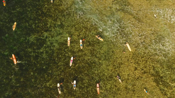 istock Aerial view surfers on the waves.Siargao, Philippines. Cloud 9 911765794
