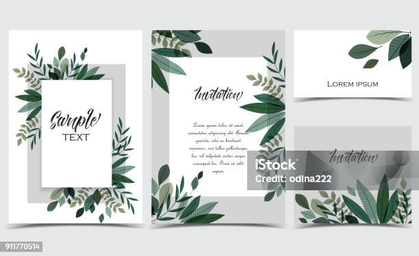 Card With Branches And Leaf Stock Illustration - Download Image Now - Christmas, Border - Frame, Leaf