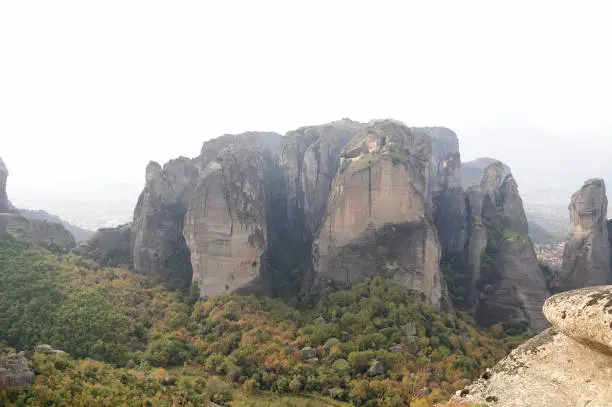 Photo of Amazing rocky terrain in the valley of Meteora, Greece