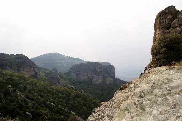 Photo of Amazing rocky terrain in the valley of Meteora, Greece