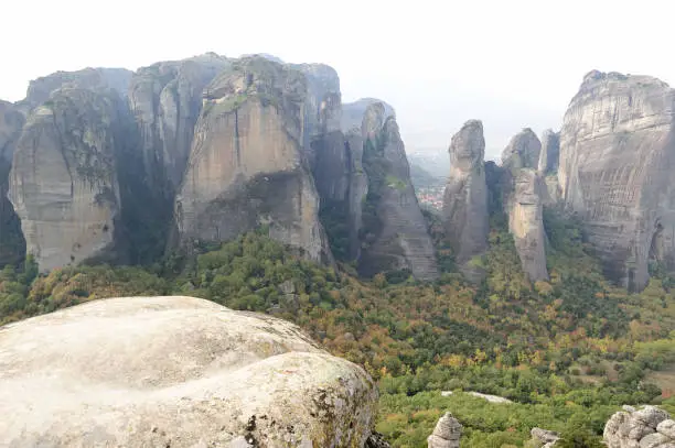 Photo of Amazing rocky terrain in the valley of Meteora, Greece