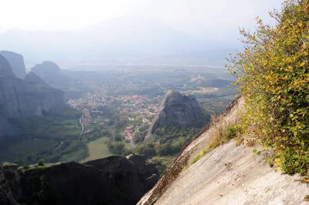 Photo of Amazing rocky terrain in the valley of Meteora, Greece