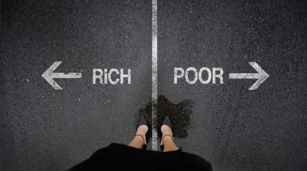Dress shoes standing next to Rich and Poor