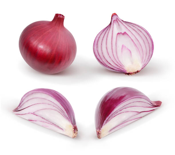 istock Red onion isolated on white background. Collection. 911780718