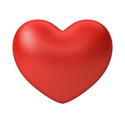 Red gift box in shaped of heart isolated on white.