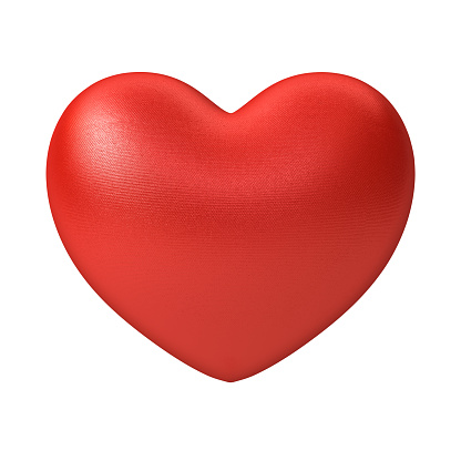 6 bright red hearts appearing at different angles on a white background. Thanks to the clipping path feature, it can be easily cut and used separately.