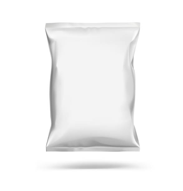 istock Mockup of food chips pillow package isolated on white background. 911788124