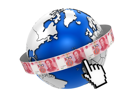 Globe with cursor and Yuan Bill