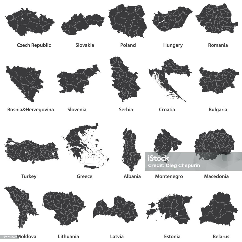 vector maps of Europe countries Map stock vector