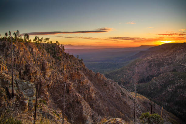 Tramonto sul bordo dei canyon - foto stock