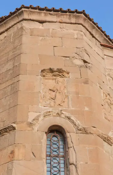 Photo of Bas-relief from the Jvari Monastery.Jvari is a Georgian Orthodox monastery of the 6th century