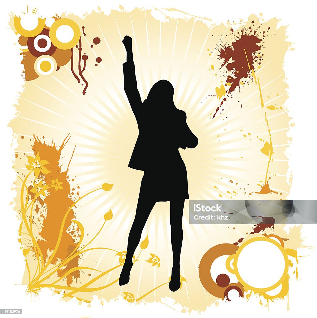 Heureuse femme danse - clipart vectoriel de Adulte libre de droits