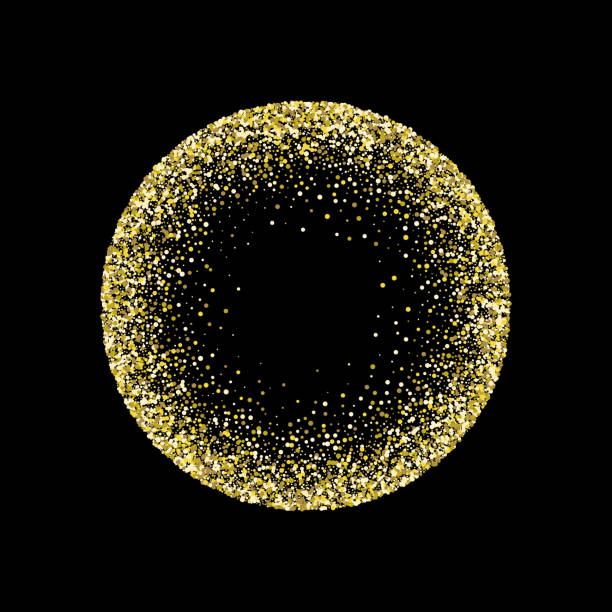 istock Gold glitter texture isolated on black. Amber particles color. Celebratory background. Golden explosion of confetti 911843350