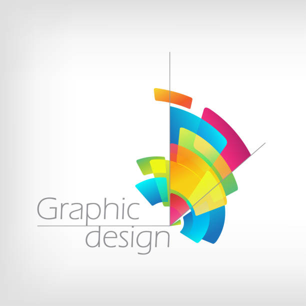 Concepto símbolo gráfico de diseño, colorido lápiz - ilustración de arte vectorial