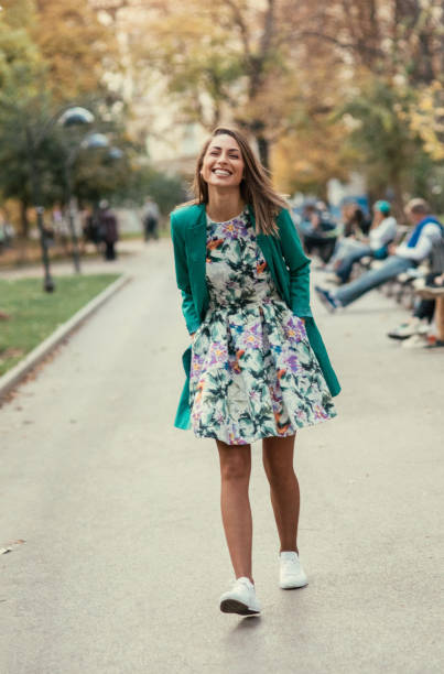 Woman taking a walk in the park