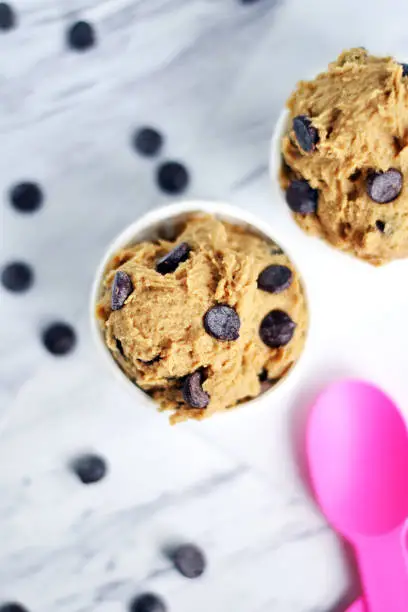 Super easy edible and safe Chocolate Chip Cookie Dough.