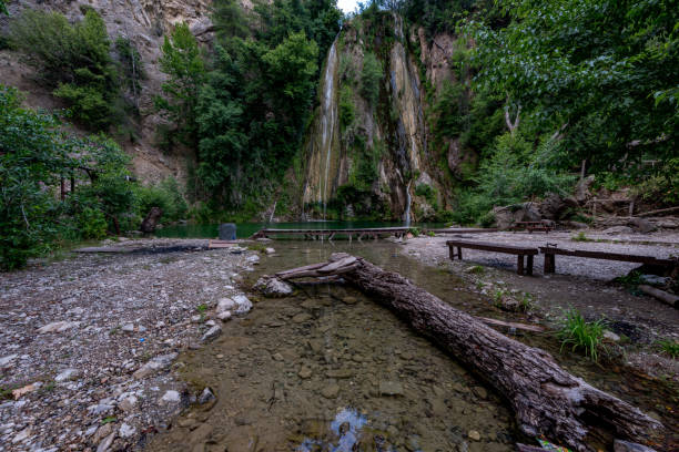 Gebiz Serik, Antalya - Turkey. June 19, 2017. Ucansu Waterfall in Gebiz Serik, Antalya - Turkey stock photo