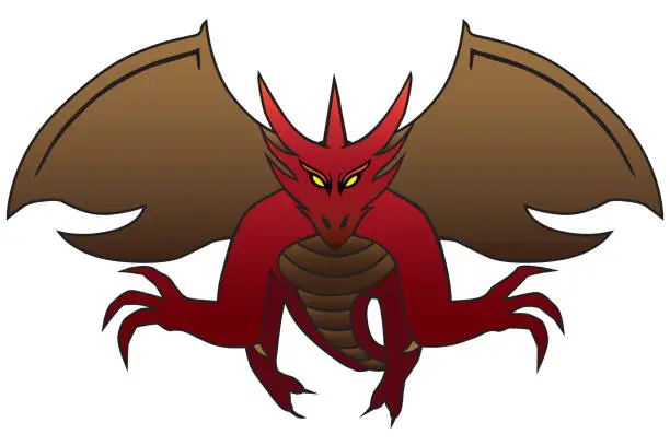 Vector illustration of Fierce Flying Dragon