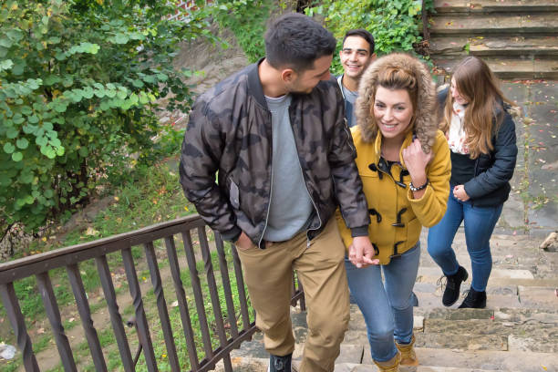 istock Happy, young people are walking around. Human relationships. 911861648