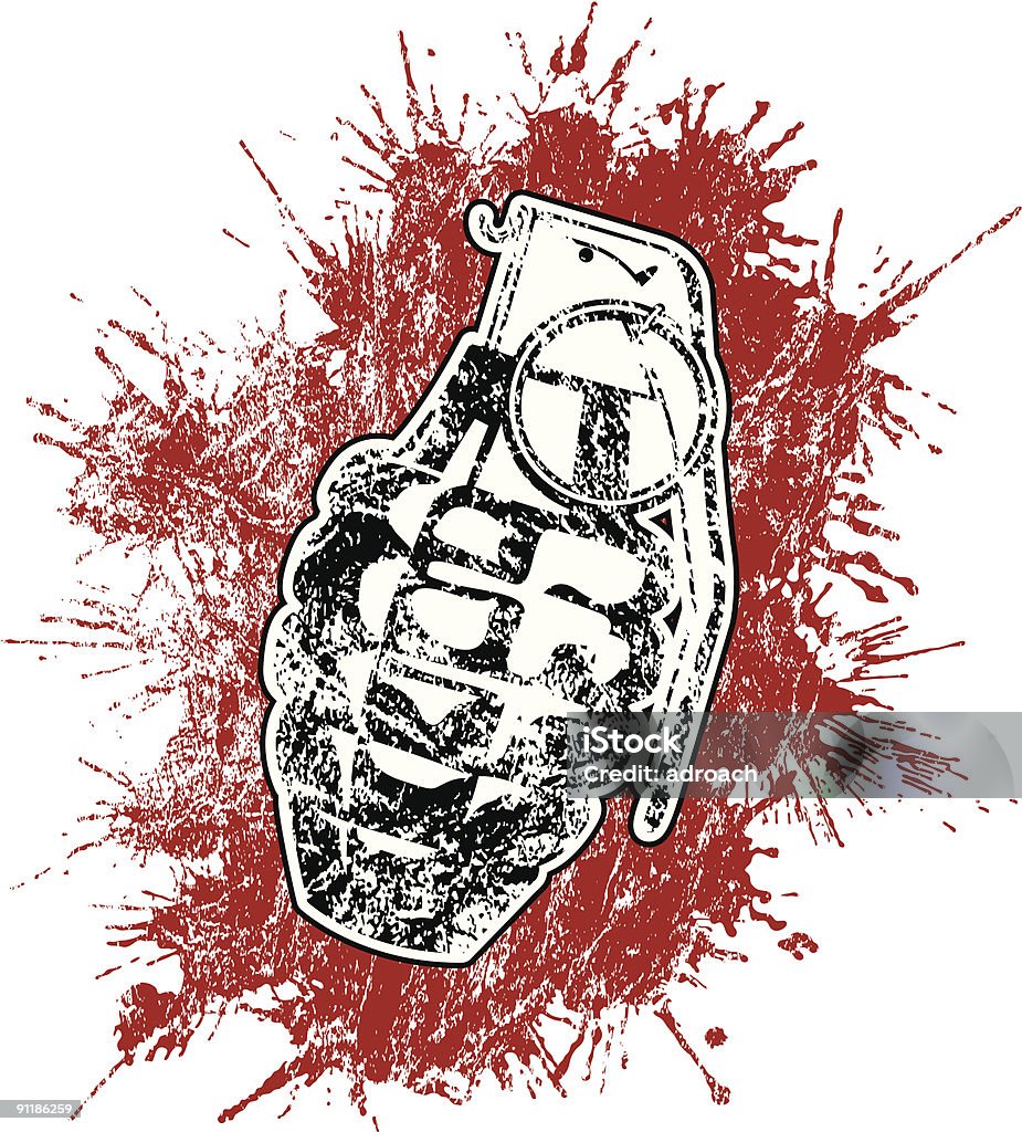 Grenade avec taches de sang - clipart vectoriel de Armement libre de droits