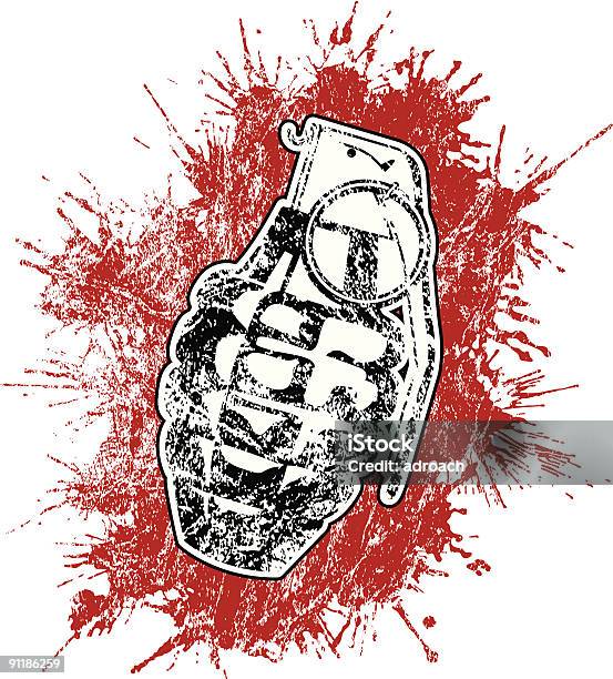 Grenade Avec Taches De Sang Vecteurs libres de droits et plus d'images vectorielles de Armement - Armement, Armée, Barbouillé