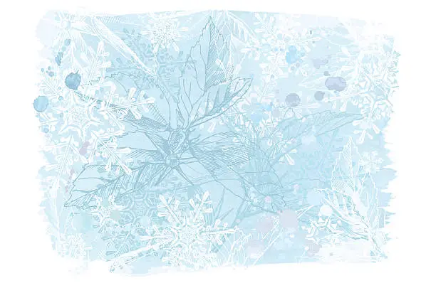 Vector illustration of Blue winter watercolor background