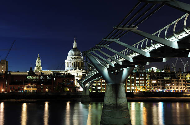 istock St Paul's Cathedral and Millennium Bridge at night 91187418