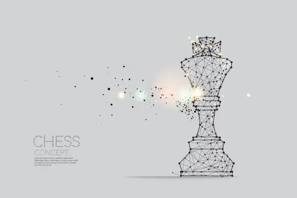 Vector illustration of The particles, geometric art, line and dot of Chess.