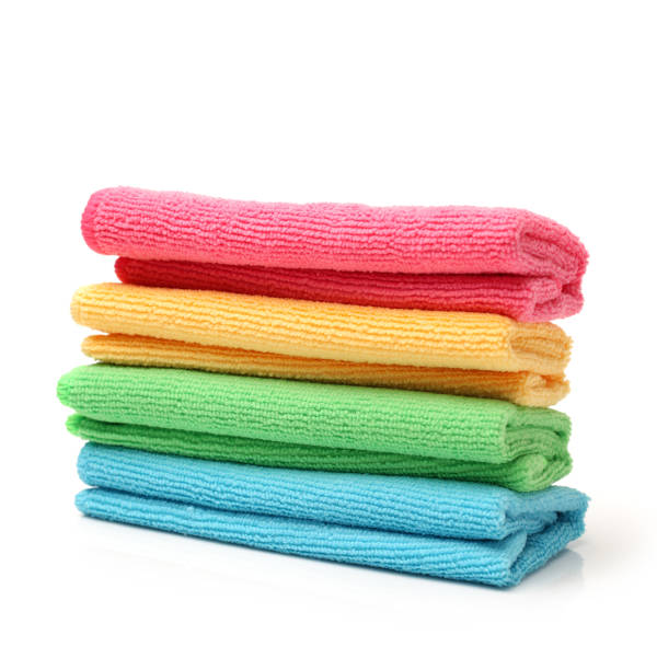 istock Colorful towels  on Isolated white background 911885350
