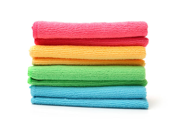 istock Colorful towels  on Isolated white background 911885356
