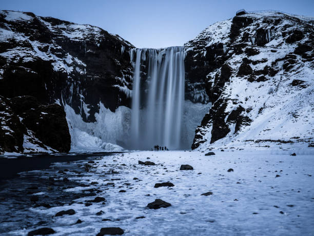 겨울-아이슬란드에 skogafoss - fountain water stone falling water 뉴스 사진 이미지