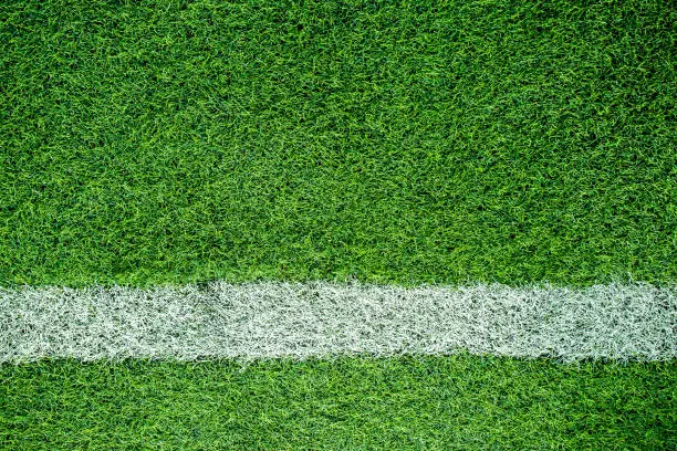 Photo of white stripe on soccer field