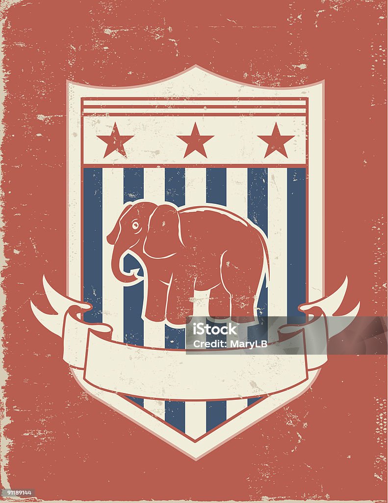 American Partito Repubblicano mascotte Banner - arte vettoriale royalty-free di A forma di stella