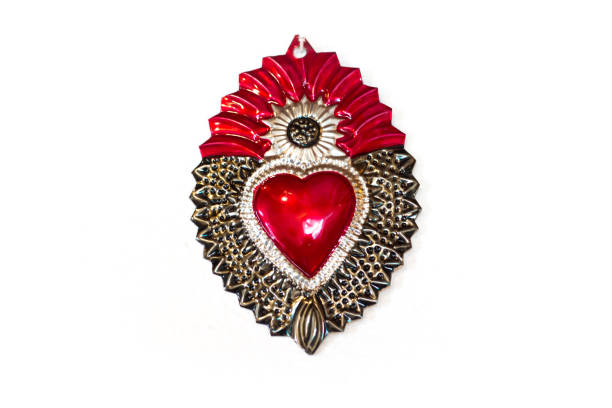 istock Mexican Ted Tin Heart, White Background, Copy Space 911898194