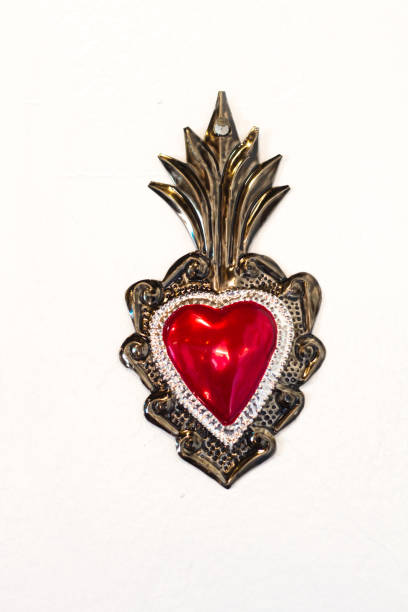 istock Mexican Ted Tin Heart, White Background, Copy Space 911898736