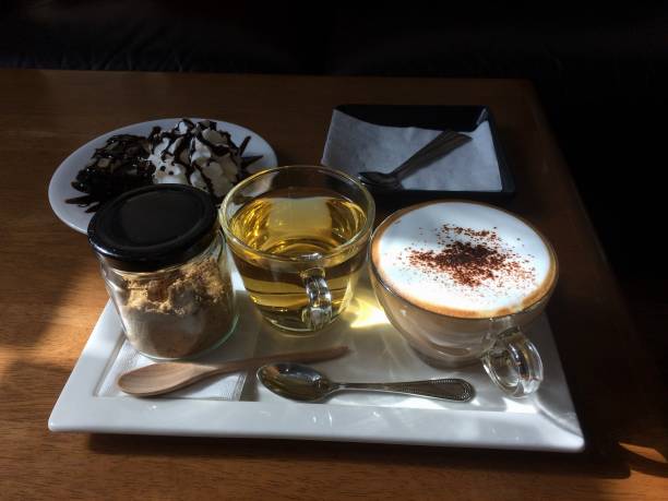 istock Hot cappuccino with tea and sugar 911905392