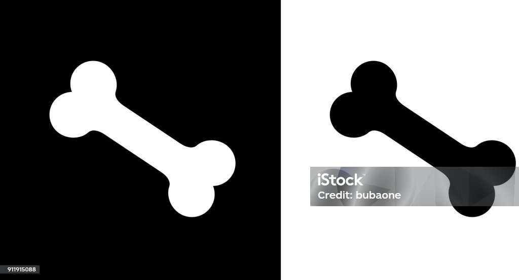 Dog Bone. Dog Bone.This royalty free vector illustration features the main icon on both white and black backgrounds. The image is black and white and had the background rendered with the main icon. The illustration is simple yet very conceptual. Dog Bone stock vector