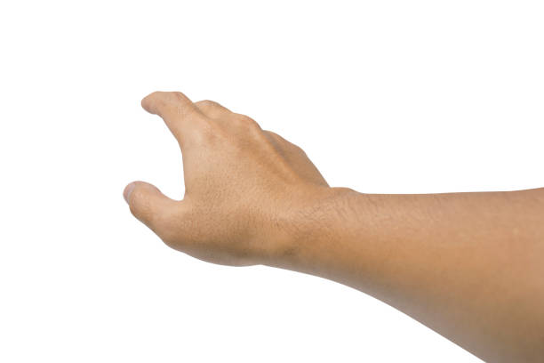 istock Man hand isolated on white with clipping path - don't leave me 911915508